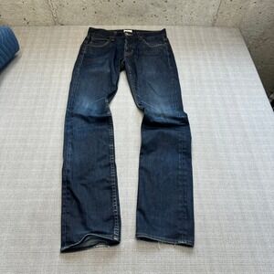 Hudson Byron Five Pocket Straight‎ Leg Jeans Mens 29x33 Button Fly Distressed